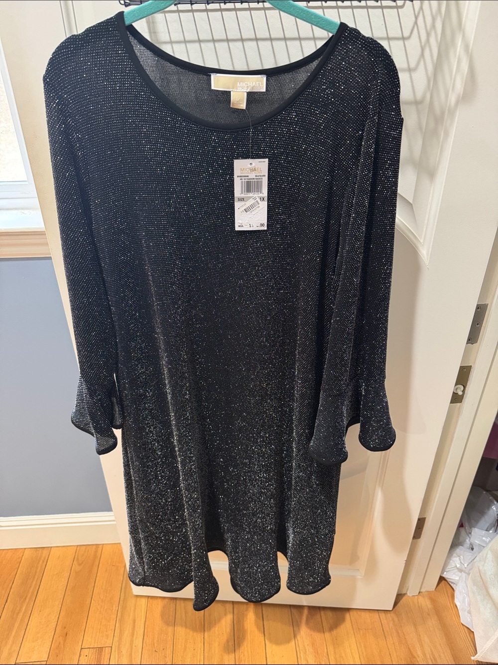 MICHAEL Michael Kors Black Sparkle Swing Dress